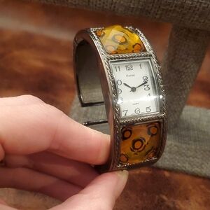 Narmi Women's Silver and Orange Watch